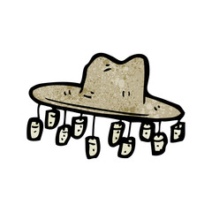 cartoon old australian hat