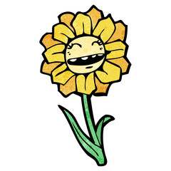 cartoon happy flower