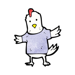 cartoon chicken in t shirt