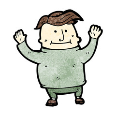 cartoon happy overweight man