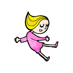 happy blond girl cartoon