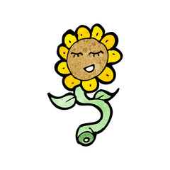retro sunflower cartoon