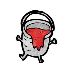 cartoon bucket spilling paint