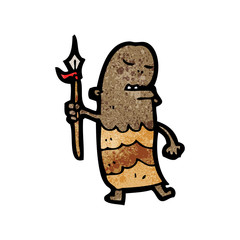 cartoon tribal man