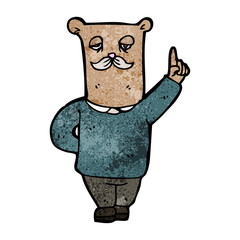 cartoon old bear with idea