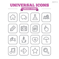 Universal linear icons set. Thin outline signs. Vector