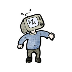 cartoon tv head man