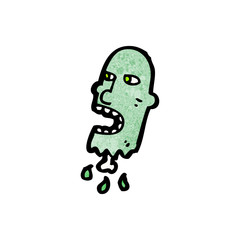 gross severed zombie head cartoon