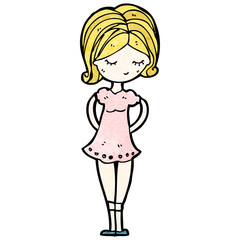 cartoon pretty blond girl