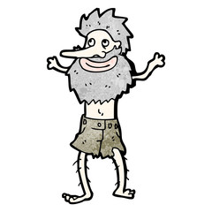 cartoon ship wrecked hermit man