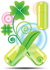natural medical capsule vector background