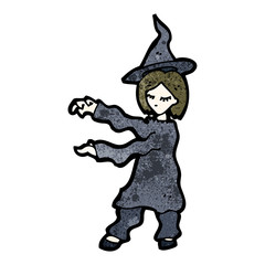 cartoon witch casting spell