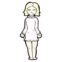 cartoon blond woman in night dress