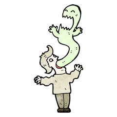 cartoon ghost leaving man