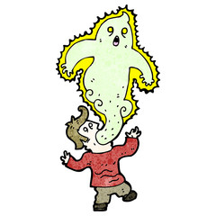 cartoon ghost leaving man