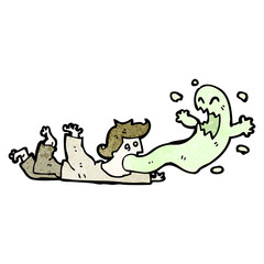 cartoon ghost leaving man