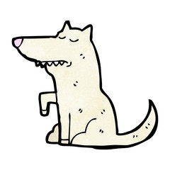 cartoon well trained dog