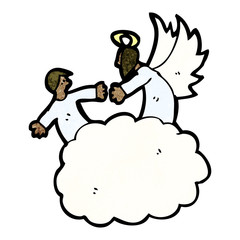 cartoon angel in heaven
