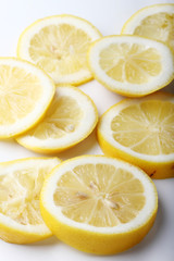 stack of citrus fruits slices. lemons.