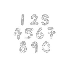 Set of numbers written with pen
