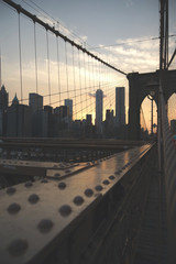 Sonnenuntergang auf der Brooklyn Bridge