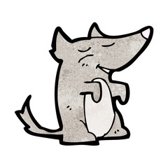 cartoon little wolf