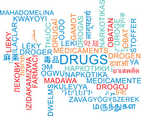 Drugs multilanguage wordcloud background concept