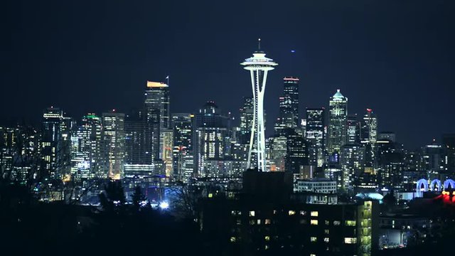 Night in the Seattle, Washington, USA