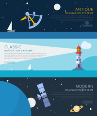 Set of vector navigations.