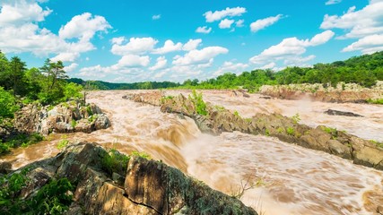 The Potomac River in time-lapse at Great Falls National park