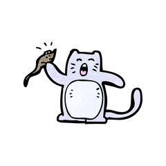 cartoon cat with mouse