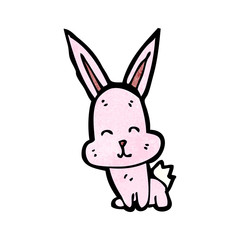 Fototapeta na wymiar cartoon little pink rabbit
