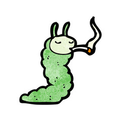 cartoon caterpillar smoking