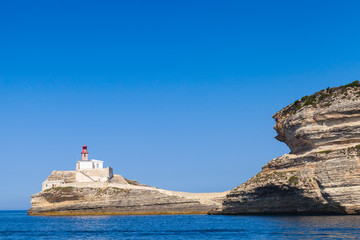 Llighthouse. Bonifacio, Corsica island, France