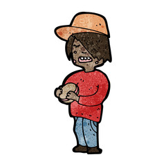 cartoon boy eating junk food
