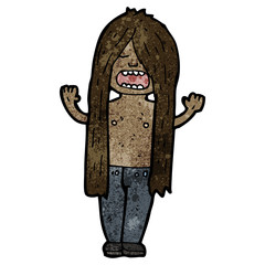 cartoon long haired man