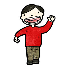 cartoon grinning man
