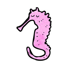 cartoon pink sea horse