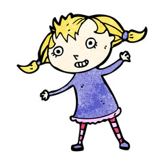 Retro cartoon with texture. Isolated on White.