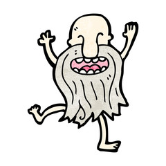 cartoon naked old man dancing