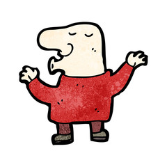 cartoon bald man whistling