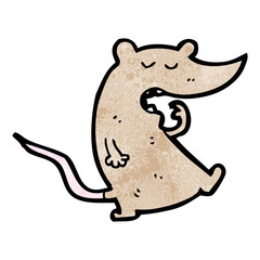 cartoon yawning rat