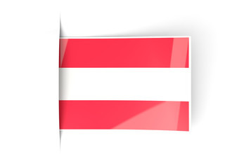 Square label with flag of austria