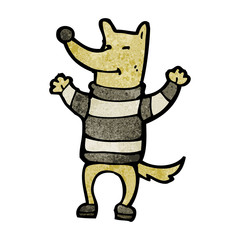 cartoon cool french dog