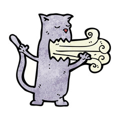 cartoon belching cat