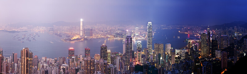 Obraz premium Hong Kong from day to night