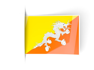 Square label with flag of bhutan