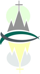 Cross christian icon vector