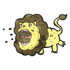 cartoon lion roaring
