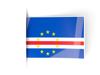 Square label with flag of cape verde
